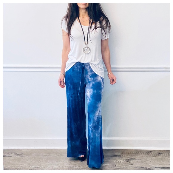✨LAST ONE✨CHIC TIE DYE WIDE LEG PULL ON PANTS - Picture 5 of 8